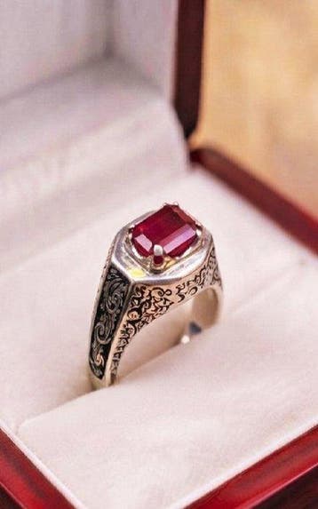 Robijn - Zilver - Ring - Natuurlijke robijn - Handgemaakt
