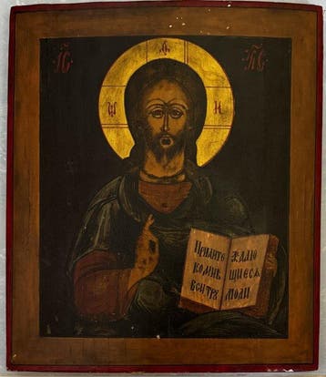 Icoon - Christus Pantokrator - Hout, Antiek en Kunst