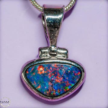 Natuurlijke Boulder-Opal hanger uit Australië – 925 zilver