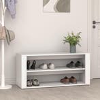 vidaXL Schoenenrek 100x35x45 cm bewerkt hout wit, Verzenden, Nieuw
