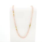 Rozenkwarts kralenketting met gouden sierslot, Gebruikt, Overige kleuren, Ophalen of Verzenden, Met edelsteen