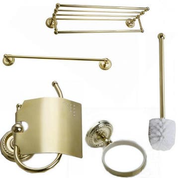 Gouden accessoire set 4 delig goudkleurig afgewerkt, Verzenden, Nieuw