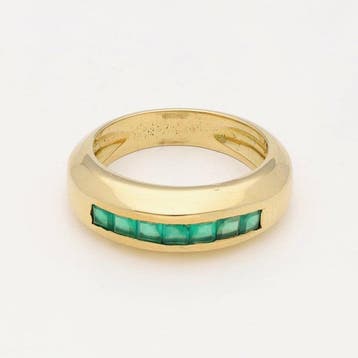 Ring - 18 karaat Geel goud Smaragd, Nieuw