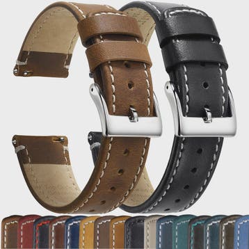 Top Grain Echt Lederen Horlogeband - 20mm/22mm Quick Release, Verzenden, Nieuw