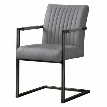 Eetkamerstoel Franeker met Armleuning - eetkamerstoelen -..., Nieuw, Grijs, Overige materialen