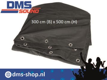 Molton backdrop zwart 300 cm × 500 cm met ringen ca. 300g/m2, Muziek en Instrumenten, Licht en Laser, Ophalen of Verzenden, Nieuw