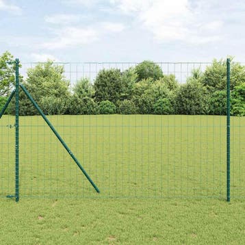 vidaXL Euro Hek Groen 1,5 x 10 m PVC-gecoat ijzer, Verzenden, Nieuw, IJzer