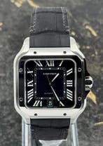Cartier Santos de Cartier Large - Black Dial - WSSA0096, Nieuw, Staal, Polshorloge, Overige merken