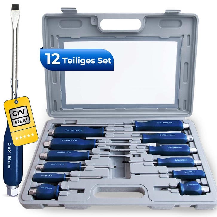 Schroevendraaierset Chroom-Vanadium-Staal 38x25x5cm, Doe-het-zelf en Verbouw, Gereedschap | Handgereedschap, Nieuw, Verzenden
