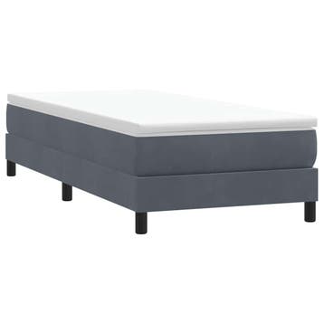 vidaXL Boxspring zonder matras fluweel donkergrijs 80x210 cm, Verzenden, Nieuw, Grijs, Stof