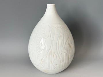 Vaas - Porselein - Japan - Hakuji Visvaas Tomobako - Fujii, Antiek en Kunst