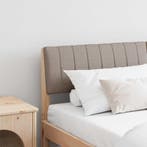 vidaXL Gestoffeerd hoofdbord Taupe 160 cm Massief grenenhout, Huis en Inrichting, Slaapkamer | Bedden, Verzenden, Nieuw, Bruin
