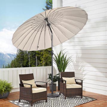 2dekans | Angel Living Parasol Rond - Ø250 cm - Stevig -, Tuin en Terras, Ophalen of Verzenden, Zo goed als nieuw