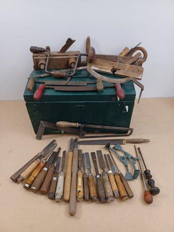 Werkgereedschap - Antieke timmergereedschap-set (33-delig), Antiek en Kunst