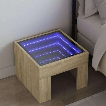vidaXL Nachtkastje met Infinity LED 40x40x30 cm sonoma, Verzenden, Nieuw, Hout