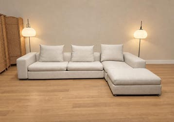 NIEUW GESTOFFEERD Flexform Groundpiece Hoekbank + GARANTIE, Ophalen of Verzenden, Vierpersoons of meer, Hoekbank, Design Bank Bankstel Zetel Hoekbank Flexform 