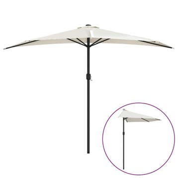 Balkonparasol 300x155cm Zand | Retourdeal 40% Korting, Tuin en Terras, Ophalen of Verzenden, Zo goed als nieuw, 3 tot 4 meter