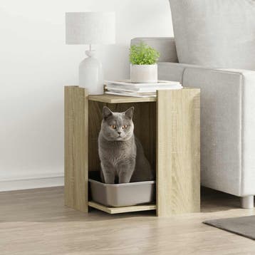 vidaXL Kattenbakkast 42x42x51 cm bewerkt hout sonoma, Verzenden, Nieuw