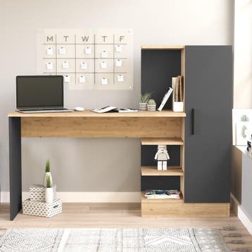 Bureau Varhalo 120x152,5x40 cm eikenkleurig en antraciet [en, Verzenden, Nieuw