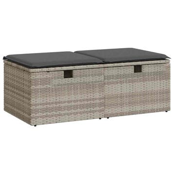 vidaXL 2-delige Loungeset met kussens poly rattan acacia, Verzenden, Nieuw, Loungeset