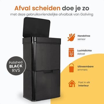 2dekans | Goliving Automatische Prullenbak – Sensor &, Ophalen of Verzenden, Zo goed als nieuw