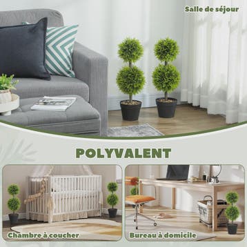Set van 2 Kunstplanten Bal Topiary 60 cm - Decoratieve Kunst, Verzenden, Nieuw