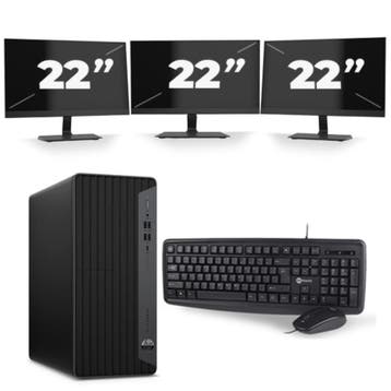 HP EliteDesk 800 G6  -   i7-10e  - 16GB  - 256GB  + 3x 22 in, Qwerty, Verzenden, Refurbished, HP