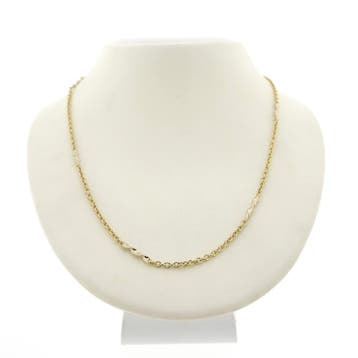 Bicolor fantasie/anker schakelketting, Ophalen of Verzenden, Gebruikt, Overige kleuren, Goud