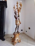Staande lamp - Hout - Een Blackmoor Venetiaanse-stijl, Antiek en Kunst