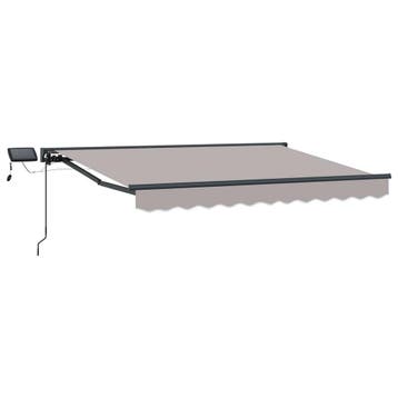 vidaXL Handmatig knikarmscherm met solar LED 3 x 2,5 m, Verzenden, Nieuw