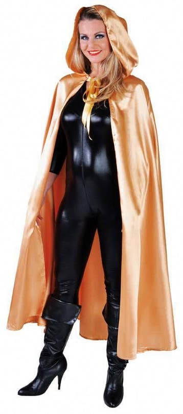 Cape met capuchon satijn goud, Kleding | Dames, Ophalen of Verzenden, Nieuw