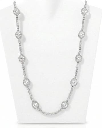 Statement ketting - 14 karaat Witgoud - 10.63ct. tw. Diamant