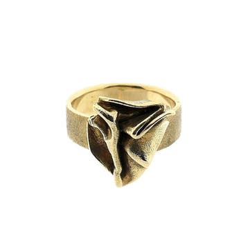 Gouden ring met organisch ontwerp, 18 tot 19, Gebruikt, Ophalen of Verzenden, Dame