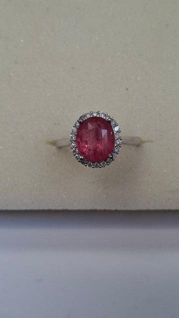 Ring Platina - 2.90ct. tw. Robijn - Diamant, Nieuw