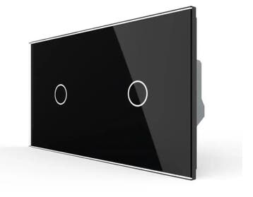 Livolo Touchscreen Schakelaar | Zwart | 1+1 | Aan/Uit, Doe-het-zelf en Verbouw, Ophalen of Verzenden, Nieuw, Schakelaar