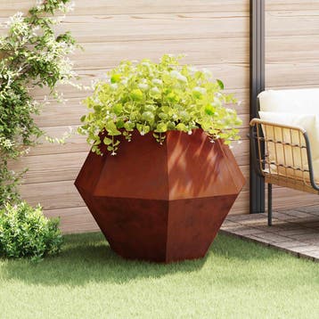 vidaXL Plantenbak Roestig 100 x 100 x 80 cm weervast staal, 100 cm of meer, Verzenden, Nieuw, Metaal