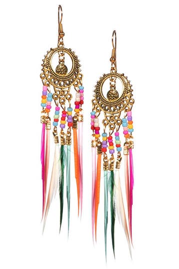 Oorbellen hippie veertjes multicolor, Ophalen of Verzenden, Nieuw