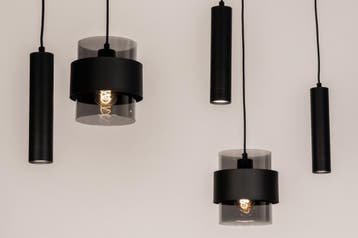 Rietveld Hanglampen - Zwart - Glas, Metaal, Verzenden, Nieuw