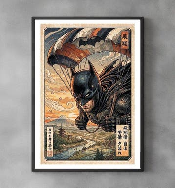 Sato Hageshi - Wings Over Edo – Batman - Pop Art Giclee -, Nieuw in verpakking