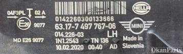 Mini F54 F55 F56 F57 LED Dagrijverlichting links 63177497767, Auto-onderdelen, Verlichting, Ophalen, Gebruikt, Mini
