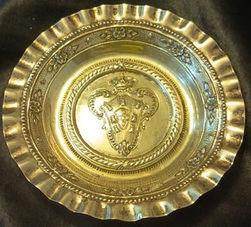 Presenteerblad - .833 zilver - Zilveren bestek met wapen., Antiek en Kunst, Antiek | Goud en Zilver