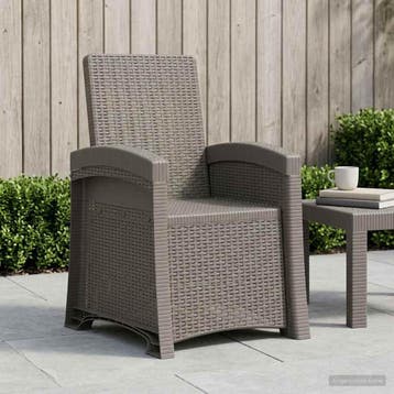 vidaXL Ligstoel in rietenlook Lichtgrijs PP, Tuin en Terras, Tuinstoelen, Verzenden, Nieuw