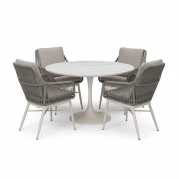 Tivoli Flair dining tuinset 120xH75cm 5-delig latte, Ophalen of Verzenden, Nieuw