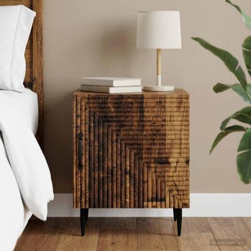 vidaXL Nachtkastje Oud hout 43 x 34,5 x 50 cm Bewerkt hout, Minder dan 45 cm, Verzenden, Nieuw, Minder dan 55 cm