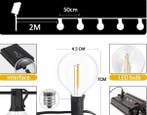 Solar Lichtslinger 12M – 30 LED G40 Waterdicht, Huis en Inrichting, Lampen | Hanglampen, Verzenden, Nieuw