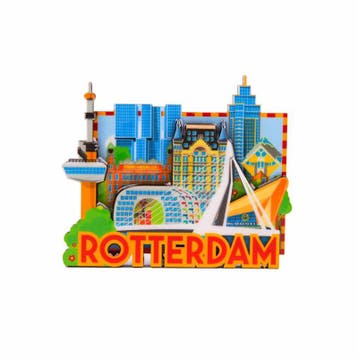 Magneet MDF Rotterdam Skyline, Ophalen of Verzenden, Nieuw
