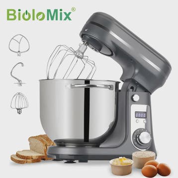 BioloMix Keukenmachine 1200W - 6L RVS Kom, Stille DC Motor &, Verzenden, Nieuw