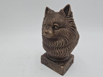 Bust of a pompsky bust bust dog statue - home decor dog love, Verzenden, Nieuw