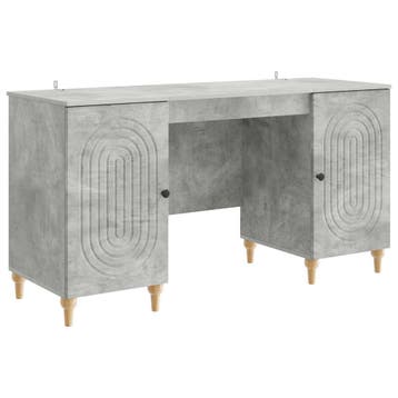 vidaXL Bureau met plank Betongrijs 142,5 x 50 x 75 cm, Huis en Inrichting, Bureaus, Verzenden, Nieuw