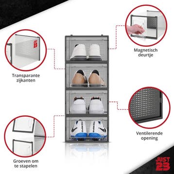 JUST23 Schoenen opbergsysteem 12PACK - Transparant -, Ophalen of Verzenden, Nieuw